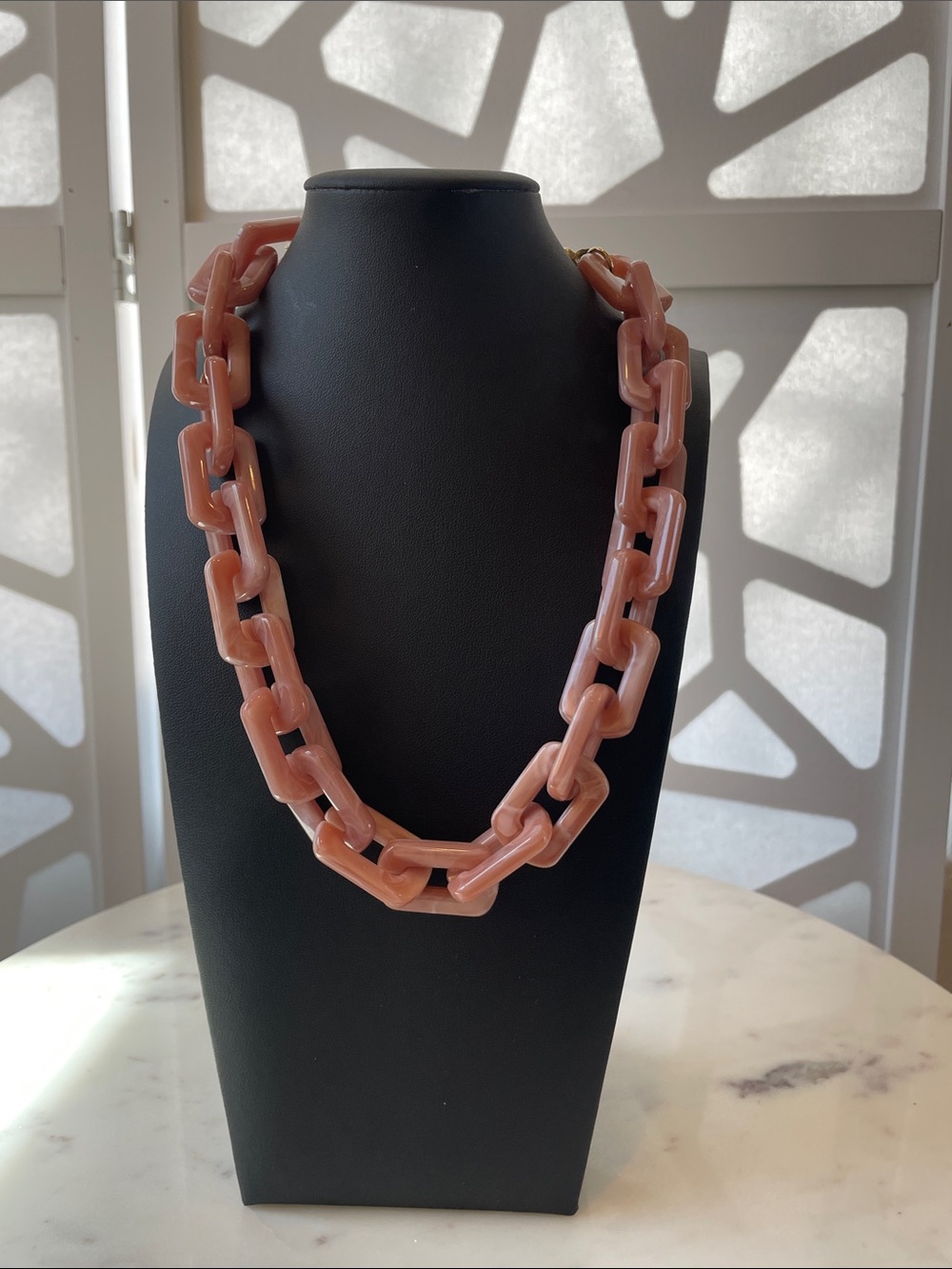 Pink Chunky Link Necklace - Women Jewelry